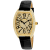 Christian Van Sant Women's Elegant Yellow Dial, Black Leather Strap Watch