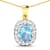 3.0ctw 14K Yellow Gold Cushion Aquamarine and White Diamond Pendant with
18 inch Cable Chain