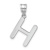Rhodium Over 14k White Gold Polished Bubble Letter H Initial Pendant