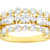 Triple-Row CZ Band Ring In 18K Gold Over Sterling Silver