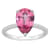 12x8mm Pear Shape Pink Topaz and 1/10 ctw Diamond Rhodium Over Sterling
Silver Ring