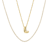 CZ Initial L Tennis Necklace And Pendant Set In 14K Gold Over Brass 4.05ctw