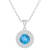 7mm Round Swiss Blue Topaz And White Topaz Rhodium Over Sterling Silver
Double Halo Pendant w/Chain