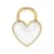 14K Yellow Gold White Enamel Heart Pendant