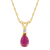 6x4mm Pear Shape Ruby with Diamond Accent 14k Yellow Gold Pendant With Chain