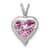 Rhodium Over 14k White Gold Lab Created Pink Sapphire and Diamond Mom
Heart Pendant