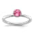 Sterling Silver Stackable Expressions High 5mm Pink Crystal Ring