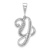 Rhodium Over 14k White Gold Solid Polished Script Filigree Textured
Letter Y  Initial Pendant