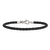 Sterling Silver Reflections Black Leather Bead Bracelet