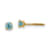 14k Yellow Gold 3mm Children's Blue Zircon Stud Earrings