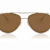 OSCAR by Oscar de la Renta Gold Tone Aviator Frame / Brown Lenses Sunglasses