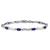 Rhodium Over 14k White Gold Diamond and Sapphire Bracelet