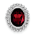 Rhodium Over 10k White Gold Beaded 1 ctw Oval Garnet Chain Slide Pendant