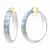 14K Yellow Gold Over Sterling Silver Large Iridescent Acrylic Hoops in White