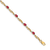 14k Yellow Gold and Rhodium Over 14k Yellow Gold Diamond and Oval Ruby Bracelet
