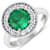 2.28ctw Green Emerald and Diamond 14K White Gold Halo Ring