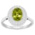 8x6mm Oval Peridot And White Topaz Accents Rhodium Over Sterling Silver
Double Halo Ring