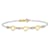 14K Two-tone Oval Link Diamond Cut Beads and Heart Bracelet