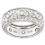 Filigree Design CZ Eternity Band Ring In Sterling Silver
