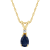 6x4mm Pear Shape Sapphire with Diamond Accent 14k Yellow Gold Pendant
With Chain