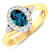 Oval London Blue Topaz and Diamond 14K Yellow Gold Halo Ring 0.97 ctw