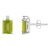 6x4mm Emerald Cut Peridot with Diamond Accents 14k White Gold Stud Earrings