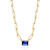Sterling Statements 14K Yellow Gold Over Sterling Silver Blue CZ
Necklace with Paperclip Chain