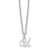 Rhodium Over Sterling Silver Letter U  Initial Necklace
