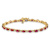 10k Yellow Gold and 10k White Gold Diamond and Ruby Bracelet
