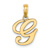 14k Yellow Gold Script Letter G Initial Pendant
