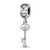 Rhodium Over Sterling Silver LogoArt Kappa Kappa Gamma Key Heart Bead