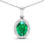 Green Zambian Emerald and White Diamond 14K White Gold Pendant with 18
inch Cable Chain 1.65ctw