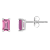 5x3mm Emerald Cut Pink Topaz 14k White Gold Stud Earrings