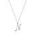 10K White Gold Script White Diamond Initial Letter N Pendant With Chain, 0.02ctw