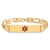 14k Yellow Gold Medical Red Enamel Flat Figaro Link ID Bracelet