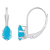 6x4mm Pear Shape Turquoise Rhodium Over 10k White Gold Drop Earrings
