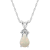 7x5mm Pear Shape Opal with Diamond Accents 14k White Gold Pendant With Chain