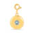 Round Aquamarine 18K Yellow Gold Over Sterling Silver Circle March
Birthstone Charm
