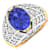 2.63ctw Violet Tanzanite and Diamond 14K Yellow Gold Halo Ring