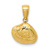 14k Yellow Gold Textured Small Clam Shell Pendant
