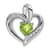 Rhodium Over 14k White Gold Peridot and Diamond Heart Pendant