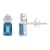 6x4mm Emerald Cut London Blue Topaz with Diamond Accents 14k White Gold
Stud Earrings