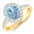 1.67ctw Blue Aquamarine and Diamond 14K Yellow Gold Halo Ring