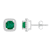 5mm Cushion Created Emerald And Created White Sapphire 10k White Gold
Halo Stud Earrings
