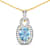 1.65ctw 14K Yellow Gold Aquamarine and White Diamond Pendant with 18
inch Cable Chain