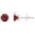 5mm Round Garnet Rhodium Over 10k White Gold Stud Earrings