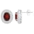 8x6mm Oval Garnet And White Topaz Accent Rhodium Over Sterling Silver
Double Halo Stud Earrings