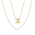 CZ Initial Z Tennis Necklace And Pendant Set In 14K Gold Over Brass 4.05ctw