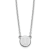 Rhodium Over Sterling Silver Tiny Circle Block Letter U  Initial Necklace