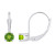 4mm Round Peridot Rhodium Over 14k White Gold Drop Earrings